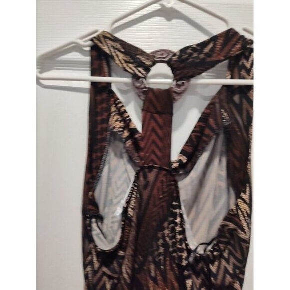Ricki's Sz Medium‎ Snakeskin print V-Neck Sleeveless Top W/ Rucheing At Waist - Picture 3 of 12